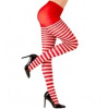 Dámske pruhované červeno-biele pančuchy 70 DEN Univerzálna veľkosť (S-L)
