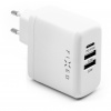 Nabíjačka do siete FIXED Travel s USB-C a 2x USB výstupom podpora PD 45W biela (FIXC45-C2U-WH)