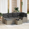 zahrada-XL Súprava záhradných pohoviek 7 pcs Svetlosivá Poly ratan 3346122