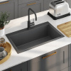 Jednokomorový drez VidaXL Kitchen, oceľ, čierny