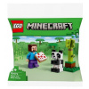 Stavebnica LEGO Minecraft Steve a malá panda 30672 35 dielikov