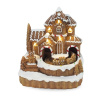 Medovníkový domček do Vianočnej dedinky s LED podsvietením a otáčajúcim vláčikom