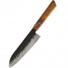 IZMAEL Damaškový kuchynský nôž Zenkai Santoku/Hnedá 17 cm