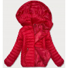 Červená prešívaná dámska bunda s kapucňou (B0124-4) odstíny červené S (36)