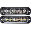 VÝSTRAŽNÉ SVETLO BIELO-ORANŽOVÉ 6 LED MAJÁK NÚDZOVÁ ODŤAHOVKA 2 KS