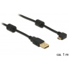 Delock kábel USB 2.0 A samec > microUSB samec, obdĺžnikový 270°, 1m 83250