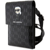 Púzdro Karl Lagerfeld Saffiano Monogram Wallet Phone Bag Ikonik NFT, čierne