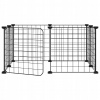 Shumee 171622 Ohrádka s dvierkami 8 panelov čierna 35 × 35 cm oceľ