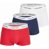 Calvin Klein 3 PACK LO RISE TRUNK biela,červená,tmavo modrá Pánske boxerky S