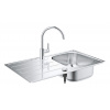 Grohe Drezy - Set drezu K200 a batérie BauEdge, kefovaná nerezová/chróm 31562SD1