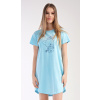 Vienetta Dámska nočná košeľa s krátkym rukávom Méďa s kvetinou: mentolová M