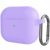 AppleKing silikónový ochranný obal s karabínou pre AirPods 3 - fialový - možnosť vrátiť tovar ZADARMO do 30tich dní