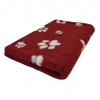 Vet bed Červeny + biele labky 75 x 50 cm
