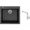 Set Sinks CUBE 560 Granblack + batéria Sinks MIX 350 P chróm