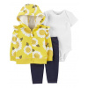 CARTER'S Set 3dielny mikina, legíny, body kr. rukáv Sunflower dievča NB/ veľ. 56 1N035210_NB