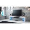 Cama Meble Tv stolík SOLO WHITE, biely mat/sivý vysoký lesk/biely mat