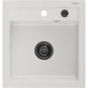 Mexen Vito, granitový drez 520x490x210 mm, 1-komorový, biela s čiernym sifónom, 6503521000-20-B