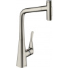 Hansgrohe Metris Select M71 - Kuchynská páková batéria 320, vyťahovateľná sprška, 2jet, sBox, nerez 73816800