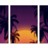 Triptych do obývačky Retro Miami 3D Tropiki Palma Art (Triptych do obývačky Retro Miami 3D Tropiki Palma Art)