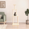 vidaXL Škrabadlo pre mačky so sisalovými stĺpikmi krémové 149 cm - Krémová - 119344-66004