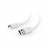 Gembird kábel USB 3.0 (AM) na USB 3.1 (CM), 1 m, biely (CCP-USB3-AMCM-1M-W)