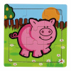 TEDDIES Drevené puzzle Moje prvé zvieratká: Prasiatko 9 dielikov