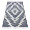 Eoshop Koberec SEVILLA Z250A diamanty modrý / šedá - střapce, Berber, Maroko, Shaggy (Velikost: 140x190 cm)