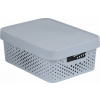 CURVER Úložný box INFINITY DOTS 11l s vekom | sivá