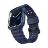 AppleMix Remienok pre Apple Watch Ultra 49 mm / 45 mm / 44 mm / 42 mm - silikónový - dvojitá pracka - modrý