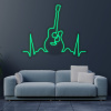 LED neon - Gitara EKG 100x82cm Farba neónu: 12 Ľadovo zelená, Šírka neónu: 100cm, Orez neónu: Cut to Shape (výrez do tvaru)