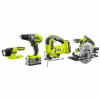 Ryobi R18CK4A-252S 18V aku 4-dielna kombo sada (1x2.0 a 1x5.0Ah)