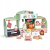 Tender Leaf Toys Drevená kaviareň Vtáčie hniezdo Bird's Nest Café s vypracovanými doplnkami a nálepkami