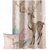 Soovi Home Detské závesy – motív jelenčeka so zlatými detailmi a pierkami (polotieniace, na mieru)