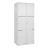 Skriňa uzamykateľná C+P Cabo-Plus, 2 oddelenia, 800 x 500 x 1850 mm, biela