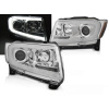 CHRYSLER JEEP GRAND CHEROKEE 11-13 - predné chrom svetlá TUBE LIGHT s dynamickým blinkerom