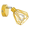 Tempo Kondela Nástenná lampa, zlatá/kov, OKIRA TYP 2