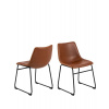 Actona Jedálenská stolička ekokoža I_Oregon, čierna, hnedá