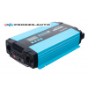 Menič napätia 12V DC / 230V AC CARCLEVER 2000W čistá sínusoida / solár / priorita napätia vhodný pre klimatizácie aj solárne panely