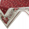 Vianočný obrus 140x180 červený s kvetinovým vzorom