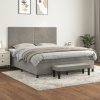 Box spring postel s matrací světle šedá 180x200 cm samet Šedá 3137737