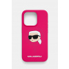 Puzdro na mobil Karl Lagerfeld iPhone 15 Pro 6.1 ružová farba, KLHMP15LSKHPPLF ONE SIZE