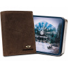 Peňaženka - Peterson Wallet Prírodná koža hnedá nubuck PTN 317 2-1-4 Produkt Hunter-Men (Peterson pánska peňaženka Anti -Trade Leather)
