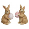 Veľkonočná dekorácia Zajačik s vajíčkom, mix 2 druhov