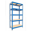 kovový regál bezskrutkový Biedrax 50 x 90 x 180 cm, modrý - 5 políc MDF