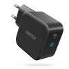 Choetech Q6006 GaN sieťová nabíjačka USB-C 60W PD + kábel USB-C / USB-C 1.8m, čierna