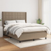 zahrada-XL Posteľný rám boxspring s matracom sivohned 140x200 cm látka 3131437