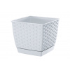 PROSPERPLAST Kvetináč hranatý RATOLLA SQUARE biely 22cm