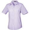Premier Košile PR 302, popelínová, krátký rukáv, dámská COT3903025662c-lilac S Fialová lila