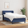 vidaXL Posteľný rám boxspring s matracom modrý 90x190 cm látka - Modrá - 106491-206601