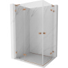Mexen Lunar, L Duo výklopný sprchový kút 115 x 75 cm, 8mm číre sklo, profil medená matná, 834L-115L-075P-65-00